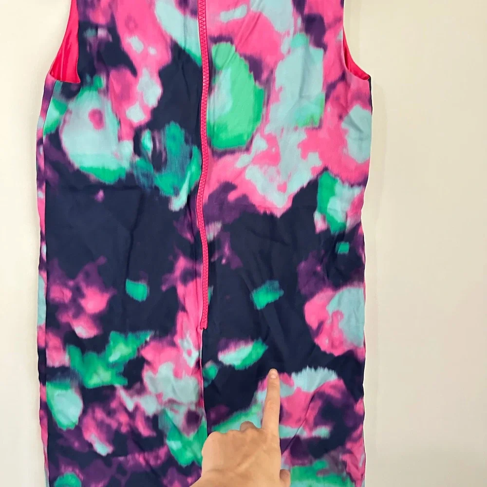 Kate Spade Sleeveless Dress Tye Dye Watercolor Print V Neck Back Zip‎ Size 8 - Picture 12 of 12